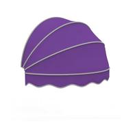 Retractable Patio Awning UV Protection Folding Canopy French Arc Sunshade Durable Polyester Door Canopy Galvanized Frame Perfect for Balcony & Terrace 100cm/39in Purple