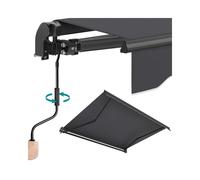 Retractable Patio Awning with Manual Crank and Sun Shade, 300 x 250 cm