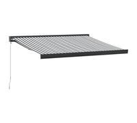 Retractable Patio Canopy 3x2.5m Grey and White Awning Outdoor Shade Aluminum Frame Sunshade for Door and Window Garden Pergola Stylish Outdoor Shelter