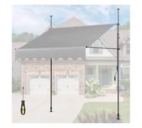 Retractable Patio Canopy Adjustable Angle & Height DrillFree Design Perfect for Backyard & Garden Light Gray 1m Includes Screwdriver for Easy Installation