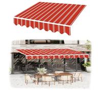 Retractable Patio Canopy Replacement 12.5x11.5 FT | 380x350cm Manual Polyester Sunshade Canvas for Windows, Doors, Decks & Markets - Custom Size Options Available