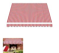 Retractable Patio Canopy Replacement - Water-Resistant Polyester Sun Fabric, Manual Red & White Stripes, 4x2.5m Sun Shelter for Garden, Deck, Balcony, Outdoor Shade Solution