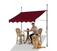 Retractable Patio Canopy with Crank HandleWaterResistant Polyester Awning for Deck Porch Backyard Baly (4M/13.1FT) Versatile Shade Solution