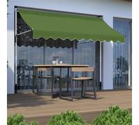Retractable Patio Canopy with Manual Crank HandleAdjustable Angle & Height for Outdoor Deck Balcony & YardUV Protection Easy Installation