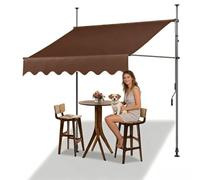 Retractable Patio CanopyWaterResistant Polyester Awning with Crank Handle for Deck Baly Backyard & PorchBrown 4M/13.1FT Outdoor Shade Solution