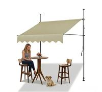 Retractable Patio CanopyWaterResistant Polyester Awning with Crank Handle for Deck Porch Backyard Baly4M/13.1FT Outdoor Shade Solution