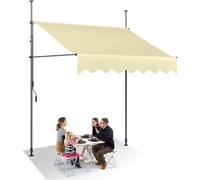 Retractable Patio Door Canopy 3.3FT x 13FT UV Protection No Drilling Easy Crank Handle Ideal for Backyard & Deck Versatile Outdoor Shade Solution