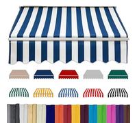 Retractable Patio ning Cover ReplacementWaterproofCanopy forDoors DecBlueWhite Available in 8x6.5ft 10x8ft 12x10ft (4.5x3.0m)