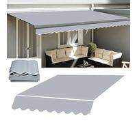 Retractable Patio ning Cover - Sune Canopy Replacement, Water-Resint Polyester for Courard, Balcony, Deck & Cafe - Light Gray, 11x6.5ft Outdoor Shelter