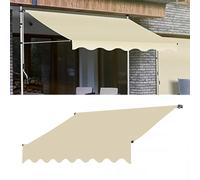Retractable Patio ning Fabric Replacement, e-Free Pull-Down e, PU-Coated Polyester, Bei, 118"x63" (300x160cm) for Outdoor Sun Protect.