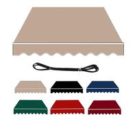 Retractable Patio ning Fabric UV & Water-Resistant Replacement Canopy Garden e Cover with Valance 6.5x2m Sand Color for Outdoor Use