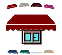 Retractable Patio ning Replacement CanvasWaterproof Sune Canopy Fabric for 6.5ft to 20ft nings Ideal Red Color N Needed (5x/16.4x9.8ft)