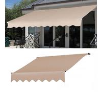 Retractable Patio ning Replacement Fabric, eless Clamping Canopy, PU-Coated Polyester Material, Ivory Color, Size 138"x63"/350x160cm, Outdoor e Solut
