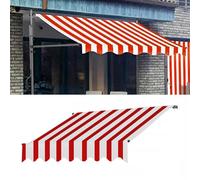 Retractable Patio ning Replacement Fabric, eless, Waterproof PU-Coated Polyester, Red Stripes, Size 138" x 63"/350cm x 160cm, Perfect for Outdoor Sune