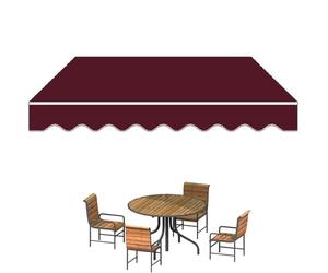 Retractable Patio ning Replacement Fabric Manual Sun e Cover for Window & Door 8' x 7' Wine Red ning Cloth & UV-Resint Perfect for Outdoor Use