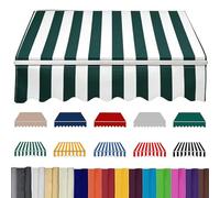 Retractable Patio ning ReplacementWaterproofCanopy Cover for Window Door Market DeckGreenWhite Canvas Available in 8x6.5ft 10x8ft 12x10ft Sizes