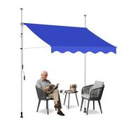 Retractable Patio Nings UV Protection Roll Up Nings for Outdoor Spaces Waterproof Sunshade for Balconies & Gardens Blue 2.5M/8.2FT