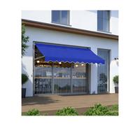Retractable Patio Shade Canopy with Crank Handle Manual Awning for Balcony Door/Window Storefront Yard Blue 2M/6.5FT Outdoor Sunshade
