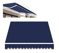 Retractable Patio Sun Shade Fabric Replacement 7x2.5m Navy - 300g/m² UV Resistant Waterproof Canopy Cover for Outdoor Garden Gazebo Awning.