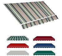 Retractable Patio Sun Shelter Replacement Fabric Top Cover - Water-Resistant Polyester Canvas for Aw Decks Balconies Yards - 13x6.5ft Multi-Stripe Design