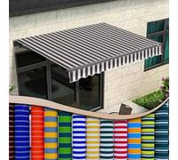 Retractable Patio Sune Replacement 280g 100% Polyester Outdoor ning for Balcony Café Restaurant Terrace - Brown & White Stripes 23" x