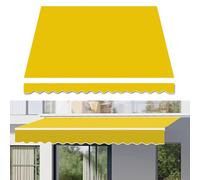 Retractable Patio Sunshade, Waterproof UV Protection, 100% Polyester, 300g, Various (4.9 x 3.5m, Yellow) - Ideal for Outdoor Spaces, Easy Installation