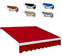 Retractable Patio Tarp Replacement - Outdoor Rollable Sunshade Cover, 3.5x2.5m & 4x3.0m, Red 2x1.5m (6.5x5ft) - Durable Weather-Resistant Top Cloth for Gar & Deck