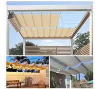 Retractable Pera Cover Canopy with Aluminum Rod Sun e ning for Deck & Backyard Patio Wave e Sail Kit with Hardware 6'Wx20'L