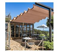 Retractable Pergola Roof Cover - Water-Resistant Outdoor Canopy Shade Sail for Patio Deck Garden and Barbecue Events - Durable Slide Wire Awning Solution