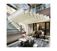Retractable Pergola Shade Cover Wave Sail Awning for Courtyards & Patios Breathable Sun Protection Waterproof Outdoor Canopy (1.8m x 18m 5.9ft x 59ft)