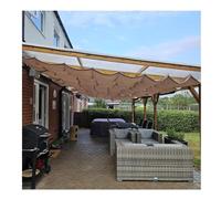 Retractable Pergola Shade Sail Canopy Cover - Waterproof Outdoor Awning for Deck Patio Porch & Yard (1.2x4m) - Perfect Replacement for Sun Protection