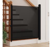 (black, 117,5 x 125 cm) vidaXL Retractable Pet Gate Safety Baby Dog Gate Stair Gate Dog Barrier Fence