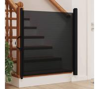 vidaXL Retractable Pet Gate Dog Safety Gate Roller Blind Safety Barrier Black