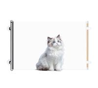 Retractable Pet Gate - Extra Tall Cat Proof Barrier, Indoor Fence | Expandable Safety Doorway Guard, Hallway Stair Kitchen Anti Jump Shield for Small Large Animals Home Security