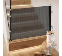 Retractable Pet Gate for Cats to Control Movement Between Rooms Using Dual Hook Stability Without Drilling (50 * 125cm)