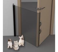 Retractable Pet Gate, No Drill Mesh Stair Gates For Baby, Dog Gate Extendable Black, Cat Barrier With Hooks, For House Doorway Hallways Indoor And Outdoor