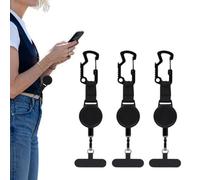 Retractable Phone Tether, 2 PCS Extendable Lanyard, Outdoor Anti-Theft Retractable Phone Lanyard,Anti Pickpocket Phone Strap, Keychain Clip,Secure Cellphone Harness for Smartphone Travel Cycling (3PC)