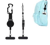 Retractable Phone Tether | Badge Holder Carabiner | 23.6-Inch Cord Phone Safety Strap Anti Theft | for Most Smartphones Security Outdoor Travel Cycling Climbing Skiing Fishing Work