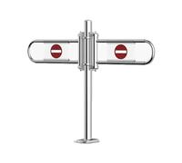 Retractable Pivoting Security Gate for Warehouse, One-Way Access Control Barrier with Column, Automatic Closing Checkout Counter Barrier, Import-Export 100 x 1.