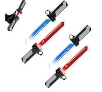 Retractable Plug-in Lightsaber Toy, Fingertip Rotation Double-Bladed 2-in-1 Red & Blue LED Light Sword, Retractable Plug-in Design, Suitable Family Game Holiday Part, Presenting gifts (2PCS)