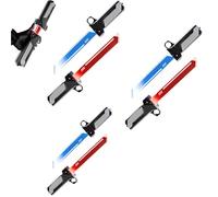Retractable Plug-in Lightsaber Toy, Fingertip Rotation Double-Bladed 2-in-1 Red & Blue LED Light Sword, Retractable Plug-in Design, Suitable Family Game Holiday Part, Presenting gifts (3PCS)