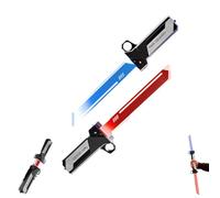 Retractable Plug-In Lightsaber Toy, Red & Blue LED Ultimate Fingertip Rotation Double-Bladed Glory, 2-In-1 Light Sabers Instant Activation When Swung Blade Connect Two For Cosplay Party (1PCS)