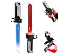 Retractable Plug-in Lightsaber Toy, Ultimate Double-Bladed Glory, Extend with a Swing, Dual-Color Led, Connectable Hilts, Cool and Trendy Cosplay Gift