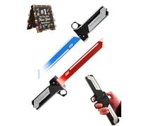 Retractable Plug-In Lightsaber Toy, Ultimate Double-Bladed Glory, Red & Blue Light up Sword Saber, Click for Extendable Lightsaber Mode, Fingertip Rotation, LED Light Saber Set for Cosplay(1set)