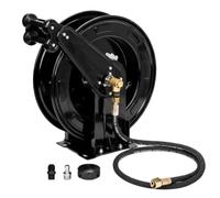Retractable Pressure Washer Hose Reel,3/8" X 50 FT Heavy Duty Steel Power Washer Hose Reel with Dual Arm 4000 PSI Wall/Floor Mounted,Pressure Cleaning Hose not Included