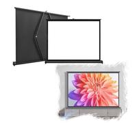 Retractable Projector Screen - Manual Pull Up Tabletop Design for Home Theater, 50-Inch, 16:9 Aspect Ratio
