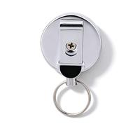 Retractable Pull Keychain, 60cm/23.6in Max Length Key Ring Belt Chain with Steel Wire Cord Portable ID Card Pull Chain Reels for Key Name Card Holder