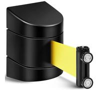 Retractable Queue Barrier Belt 16.4 Ft Magnetic Wall Mount Retractable Belt Barrier, Crowd Control Fixed Safety with ABS Case