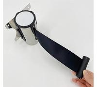 Retractable Queue Barrier Belt, Black, 5M, Stainless Steel Wall-Mount for Crowd Control