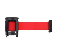 Retractable Queue Barrier Belt Retractable Ribbon Barrier Sport Outdoor Wall Mount Stanchion Queue Red Belt Stainless Steel Protective Tape(3 meters)